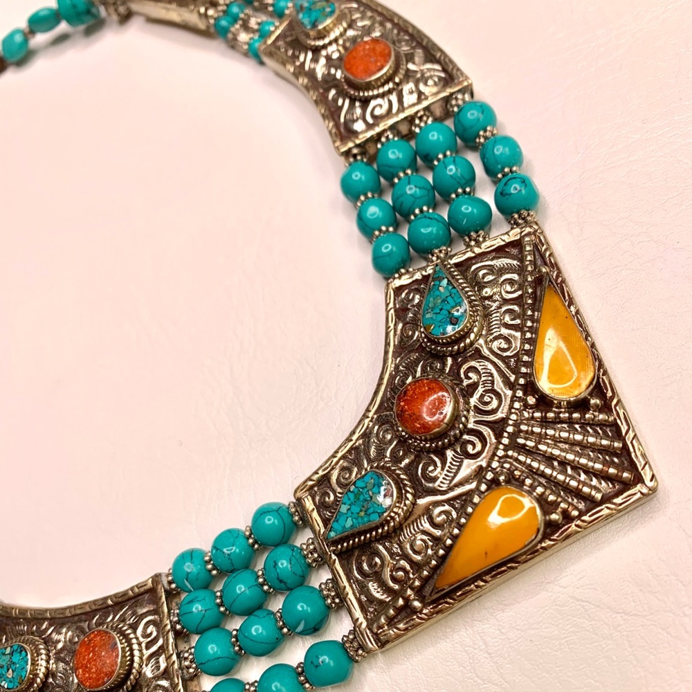 Beautiful Nepalese Stone/Silver Necklace